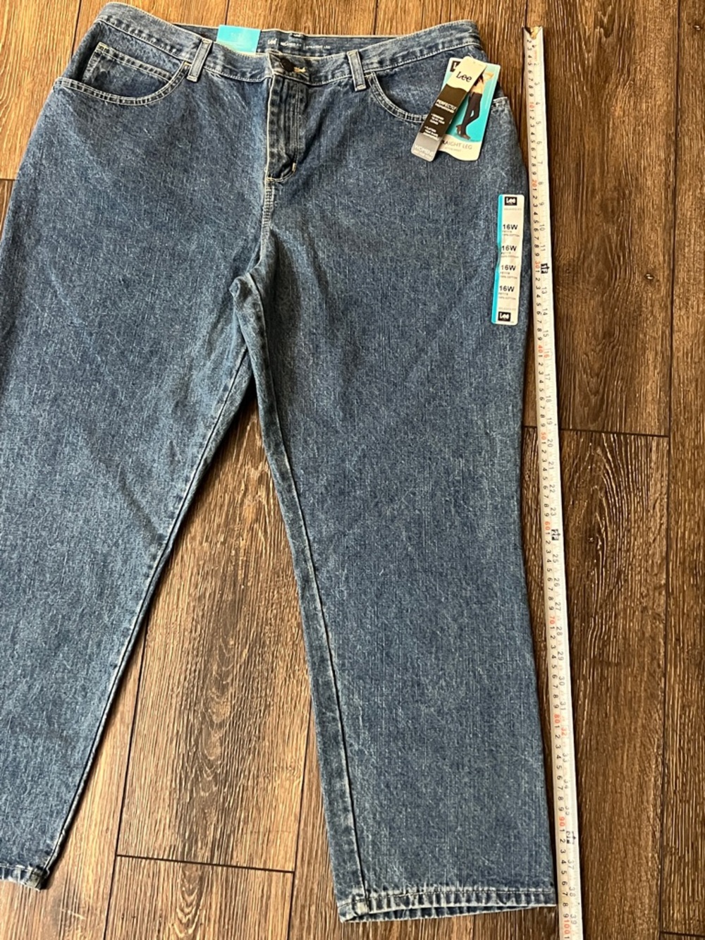 NWT Lee Relaxed Fit Straight Leg Blue Jeans Womens Size 16W Petite - Picture 11 of 14